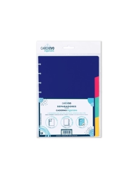 CARCHIVO SEPARADORES INTENSE PASTEL A5 EXTRAÍBLES 4 POSICIONES PP  - Pack de 10 unidades - 66117099