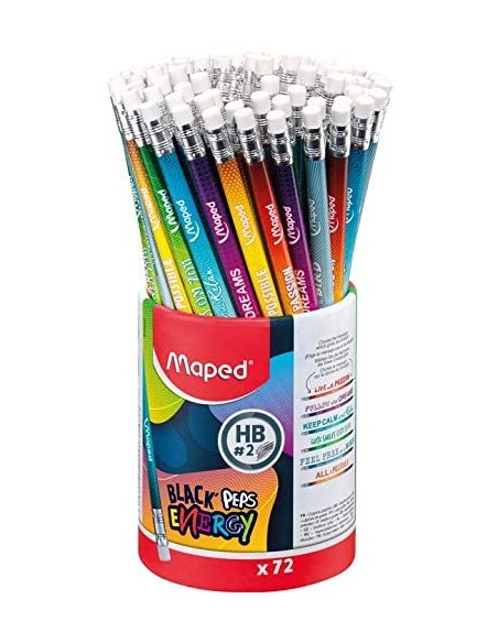 Bote 72 lapices de grafito hb con goma black peps energy Bote 72 lapices de grafito hb con goma black peps energy