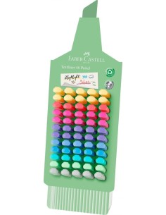 Expositor 60 marcadores textliner 46 pastel faber castell