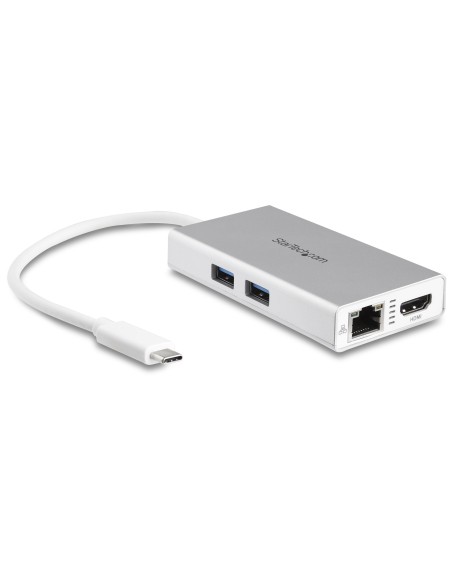 Adaptador Multipuertos USB-C - Docking Station Portátil USB-C 4K HDMI - Entrega de Potencia 60W - GbE - Hub 2x USB-A 3.0- Mini D