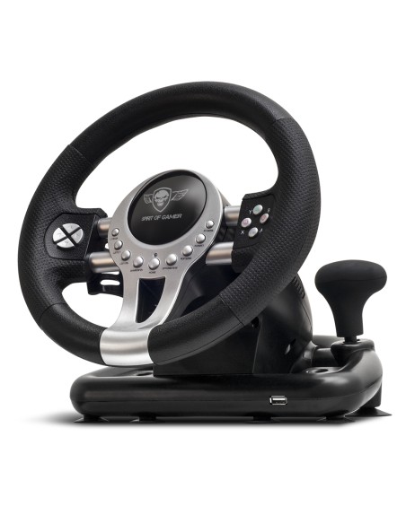Race Wheel Pro 2 Negro, Plata USB Volante + Pedales Digital PC, PlayStation 4, Playstation 3, Xbox One