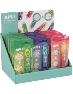 Exp 18 corrector y adhesivo en cinta 2 en 1 apli