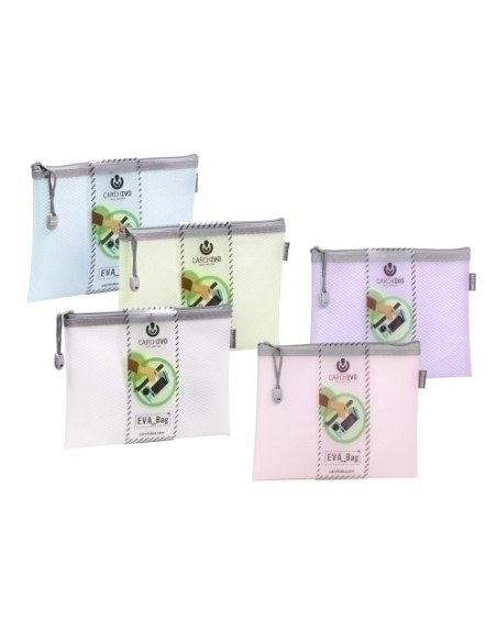 1 pieza(s)  BOLSAS CREMALLERA EVA-BAG TAMAÑO A6 COLORES SURTIDOS CARCHIVO 45014099
