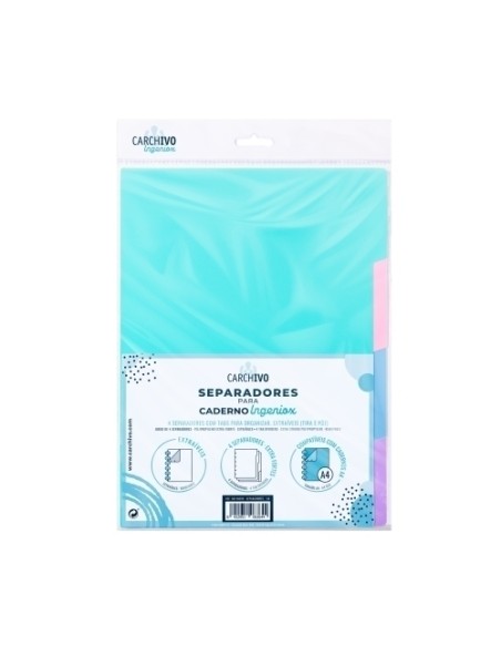 SEPARADORES CARCHIVO INGENIOX PP A4 4 ps - 1 unidad 66114099