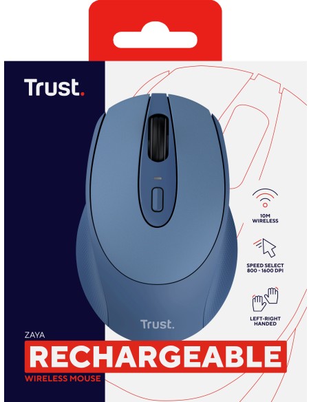 Zaya ratón Ambidextro RF inalámbrico Óptico 1600 DPI