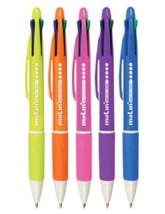 BMC120-25 bolígrafo Negro, Azul, Verde, Rojo Bolígrafo de punta retráctil con pulsador Fino 25 pieza(s)