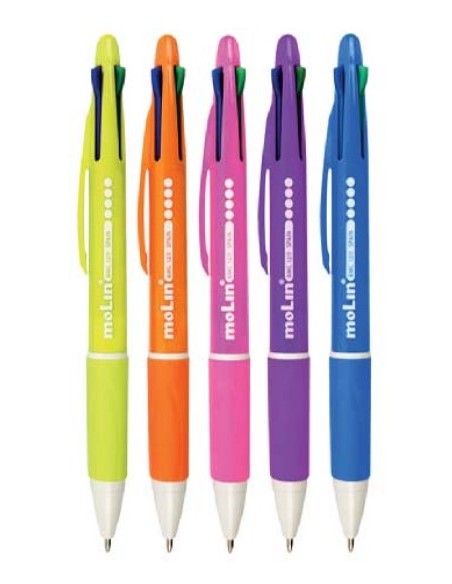BMC120-25 bolígrafo Negro, Azul, Verde, Rojo Bolígrafo de punta retráctil con pulsador Fino 25 pieza(s)