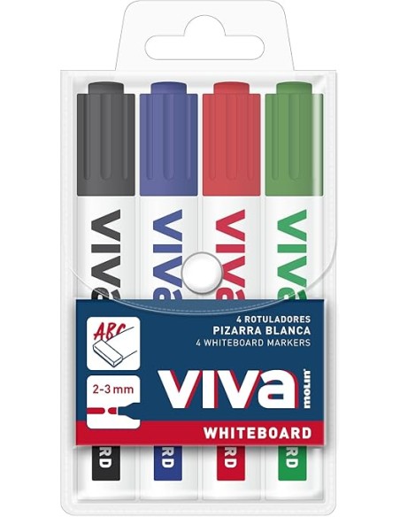 RWB230-04W marcador 4 pieza(s) Fibre tip Negro, Azul, Verde, Rojo