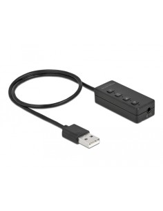 66731 cable de audio 0,4 m 2 x 3.5mm USB tipo A Negro