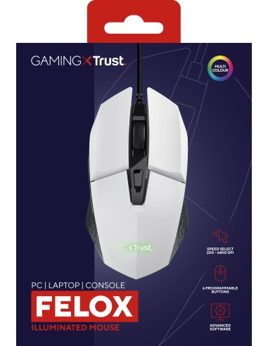 GXT 109W Felox ratón mano derecha USB tipo A Óptico 6400 DPI