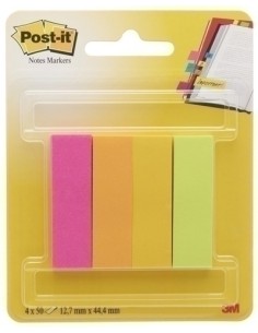 TACO NOTAS POST-IT 670-4CA 12,7X44,4 - Pack de 6 unidades