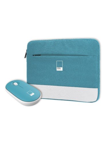 KIT FUNDA 15.6 + RATON WIRELESS AZUL CLARO
