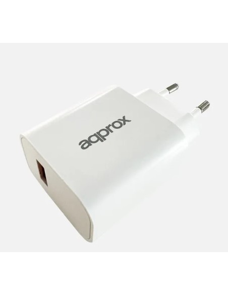 CARGADOR USB DE VIAJE/PARED 3.0 + CABLE TYPE-C 18W BLANCO Interior