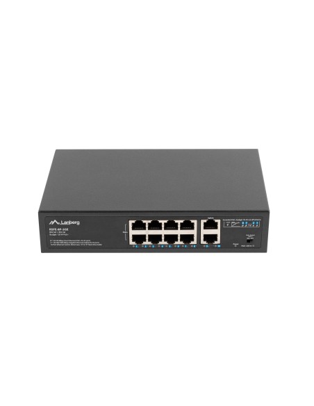 RSFE-8P-2GE-120 switch No administrado Gigabit Ethernet (10/100/1000) Energía sobre Ethernet (PoE) 1U Negro