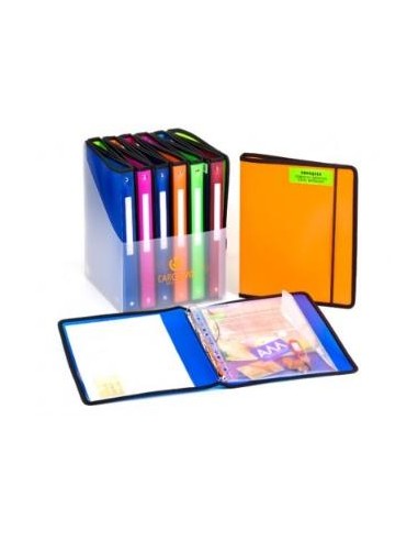 CARCHIVO CARPETA ANILLAS 4X25MM PP DIAGONAL FOLIO C/ GOMA PLANA AZUL -4U-