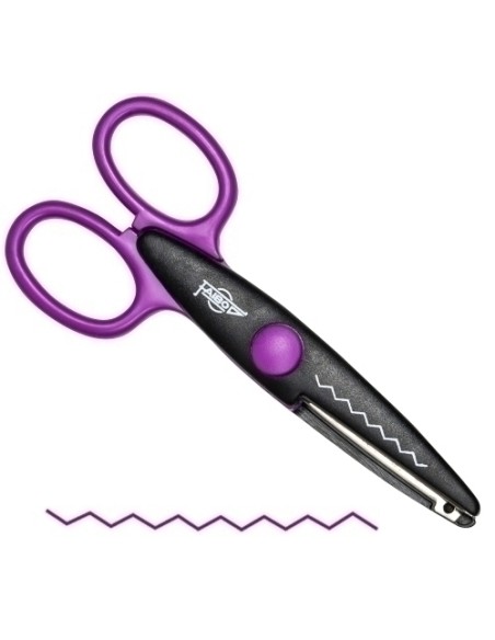 TIJERAS FAIBO DENTADA MALVA - Pack de 10 unidades