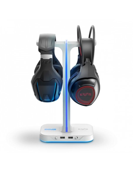 Gaming Headset Stand ESG S3 DUO Soporte activo para teléfono móvil Auriculares, Teléfono móvil/smartphone Blanco