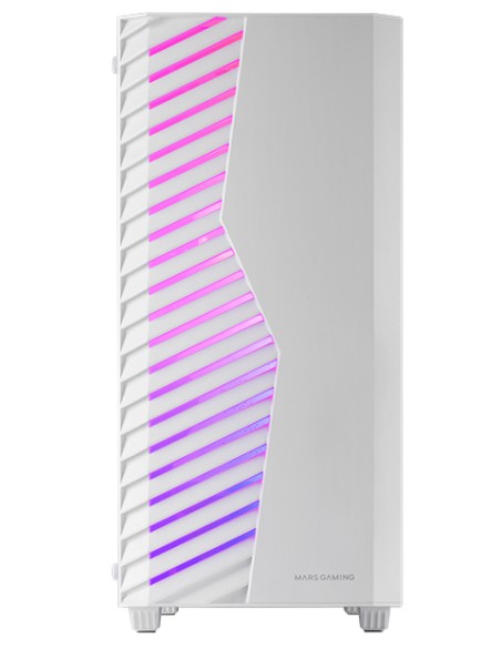 MC-VOLT, Caja Gaming ATX, Ventilador ARGB 120mm, Rejilla Frontal ARGB, Ventana Lateral Completa Cristal Templado, Gestión de Cab