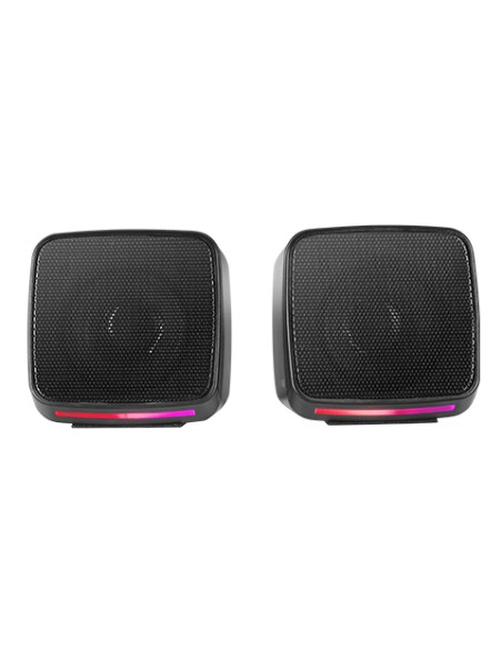 MS-PRO, Altavoces Compactos 10W, Iluminación RGB Flow Dinámica, Altavoz PC con Caja de Control y Entrada Jack 3.5mm, Altavoces G