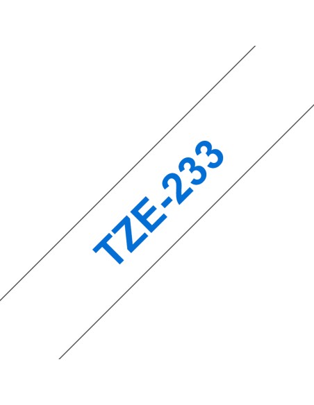 TZE-233 cinta para impresora de etiquetas Azul sobre blanco