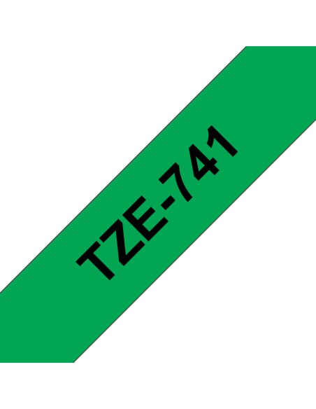 TZE-741 cinta para impresora de etiquetas Negro sobre verde TZ