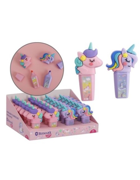 EXP 24 MARCADORES FLUORESCENTES UNICORNIOS