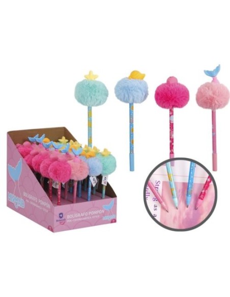 EXP 24 BOLIGRAFOS POMPOM OCEAN