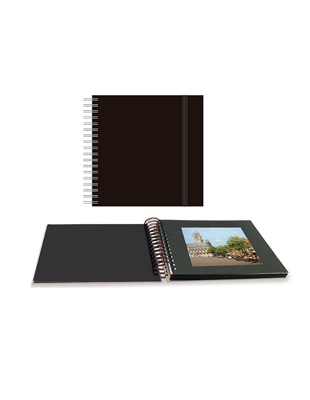 ALBUM FOTOS ESPIRAL 25X25 UNICORNIO NEGRO