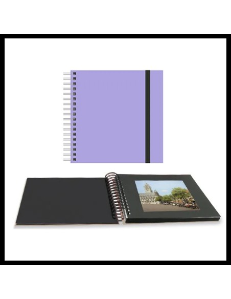 ALBUM FOTOS ESPIRAL 25X25 PASTEL LILA