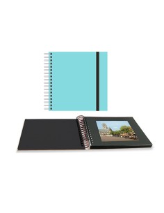 ALBUM FOTOS ESPIRAL 25X25 UNICOLOR PASTEL AZUL