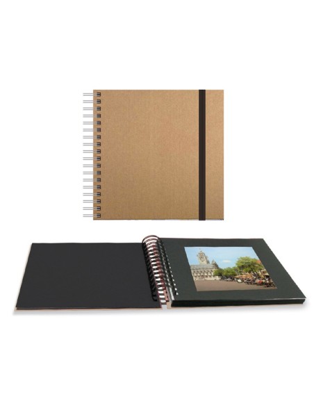 ALBUM FOTOS ESPIRAL 25X25 UNICOLOR KRAFT