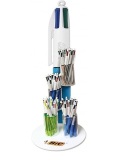 Expositor 60 boligrafos bic 4 colores modelos surtidos