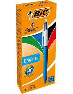 C 12 BOLIGRAFOS BIC 4 COLORES PUNTA 1MM