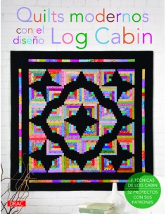 Quilts modernos con el diseno de log cabin