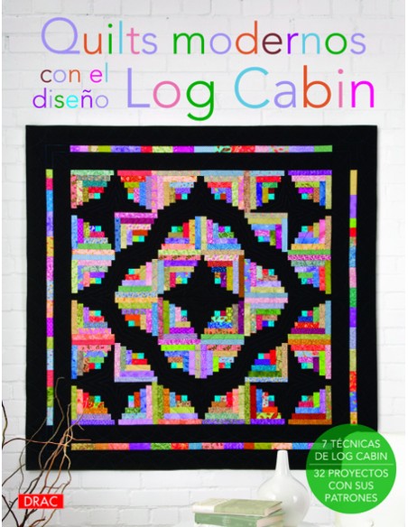 Quilts modernos con el diseno de log cabin