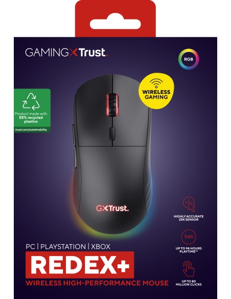 GXT 927 Redex+ ratón mano derecha RF Wireless + USB Type-A Laser 25600 DPI