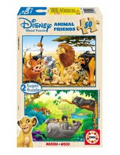 Animals friends 2 puzzles madera 50 piezas