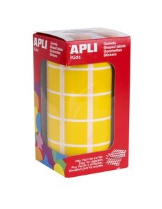 ROLLO GOMETS CUADRADOS AMARILLO AUTOADHESIVOS 20MM