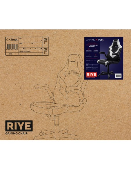 GXT 703W RIYE Silla para videojuegos universal Negro, Blanco