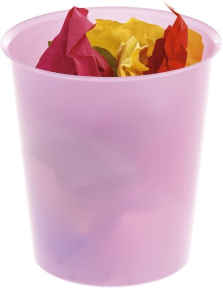 PAPELERA PLASTICO TRASLUCIDO MALVA MAR