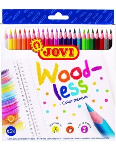 Estuche 24 lapices de colores jovi woodless surtidos