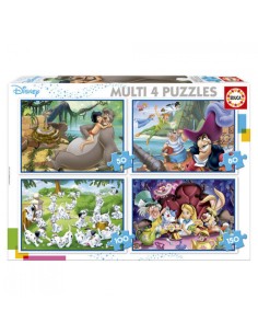 MULTI 4 PUZZLES CLASICOS DISNEY ALADDIN JUNGLE BOOK ALICIA PETER PAN
