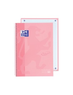 Paq 5 cuaderno espiral a4 80h 90g cuad5x5 rosa flamingo ebook1 touch