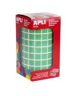 ROLLO GOMETS CUADRADOS VERDE AUTOADHESIVOS 10MM