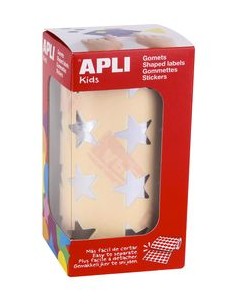 ROLLO GOMETS ESTRELLA PLATA AUTOADHESIVOS 195MM