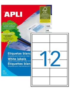 C 100 HOJAS ETIQUETAS FT IM 105X48 APLI CANTOS RECTOS