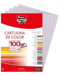 PAQ 25 CARTULINA FIXO 50X65 180 G GRIS PERLA