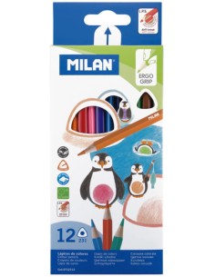 Estuche 12 lapices de colores triangulares 231 milan