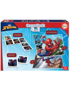 SUPERPACK 4 EN 1 SPIDERMAN 2 PUZZLES DOMINO IDENTIC
