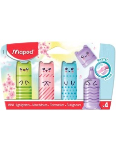 BLISTER 4 MARCADORES PASTEL MINI POCKET